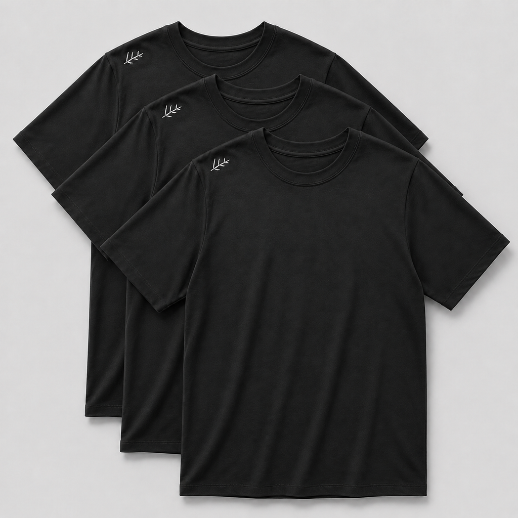 Kane Merino Blend Tee Bundle - three black merino tees